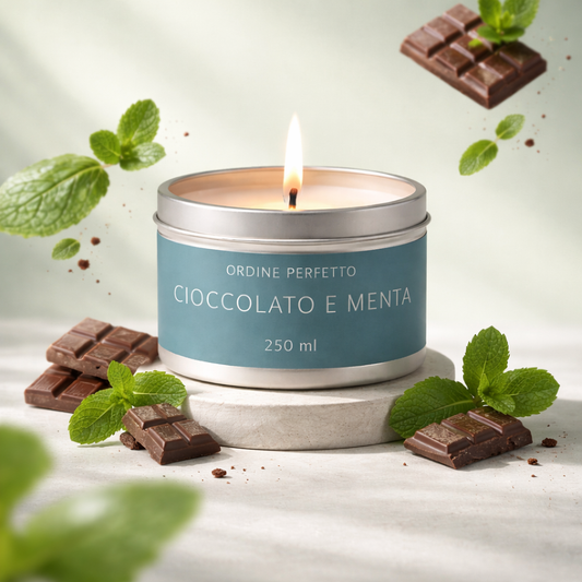 Candela profumata - Cioccolato e menta