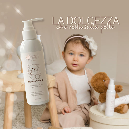 Doccia shampoo per bambini talcato e muschiato