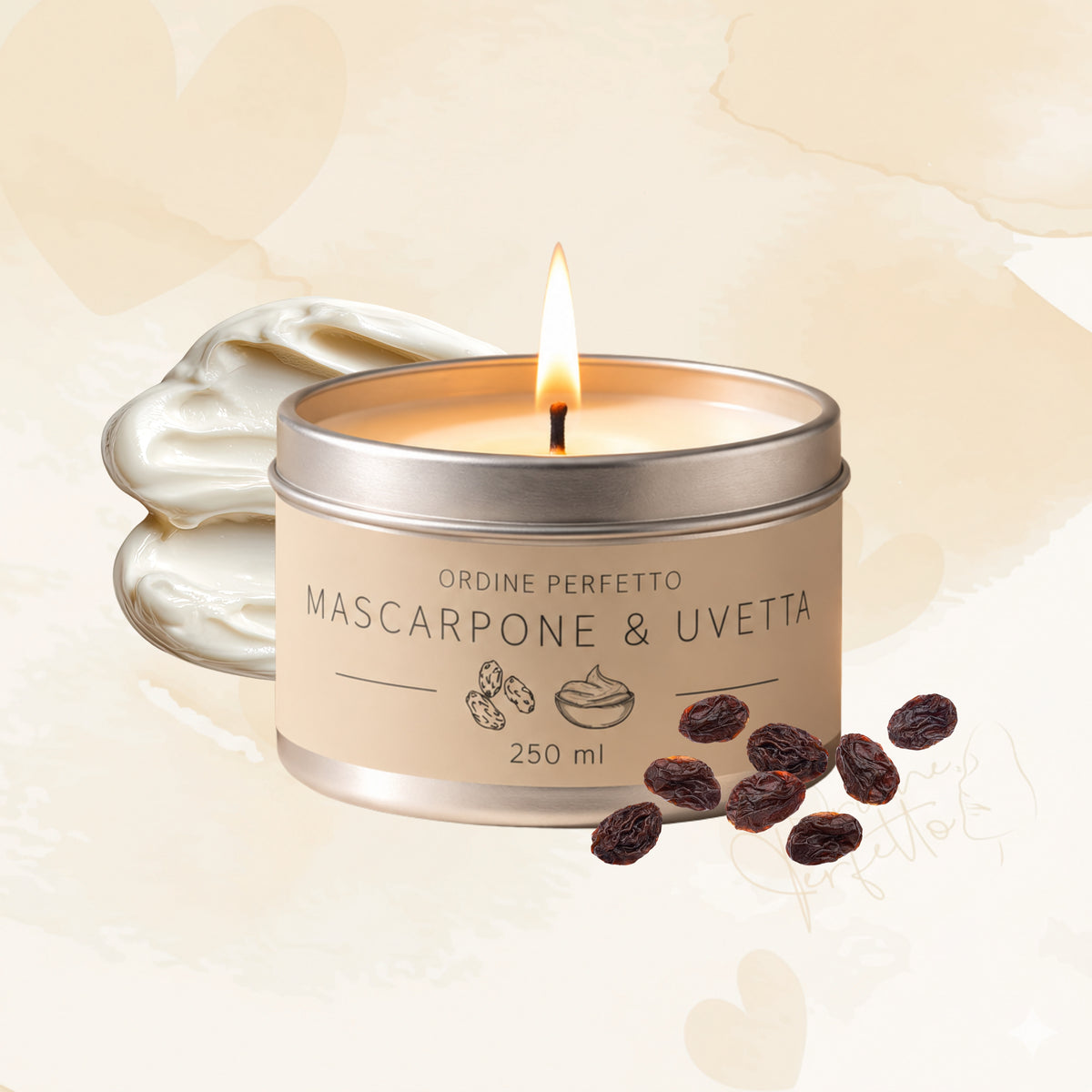 Candela profumata - Mascarpone e uvetta