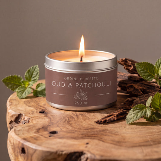 Candela profumata - Oud e patchouli