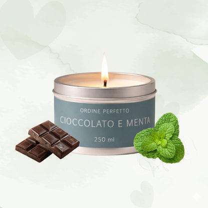 Candela profumata - Cioccolato e menta