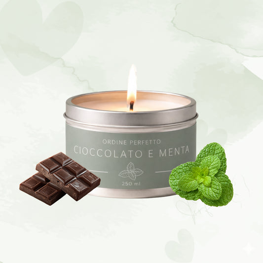 Candela profumata - Cioccolato e menta
