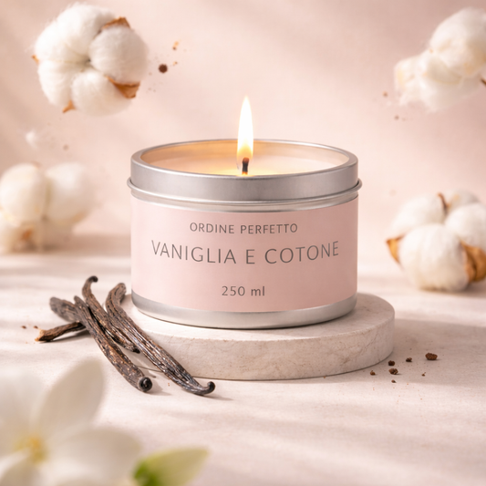 Candela profumata - Vaniglia e cotone