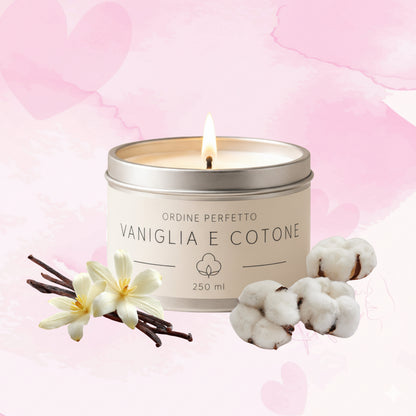 Candela profumata - Vaniglia e cotone