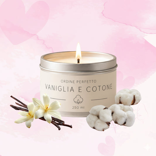 Candela profumata - Vaniglia e cotone