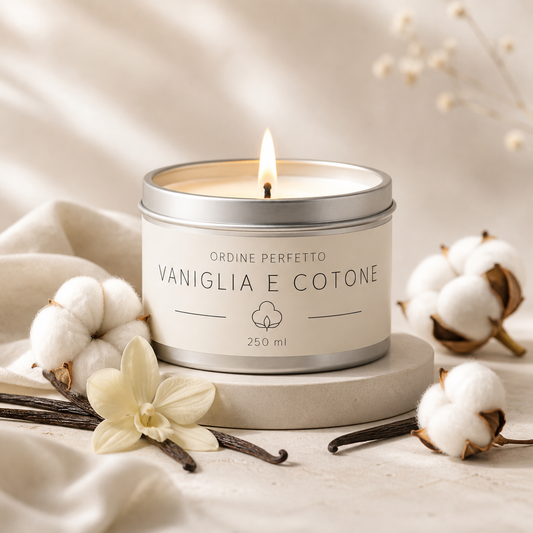 Candela profumata - Vaniglia e cotone